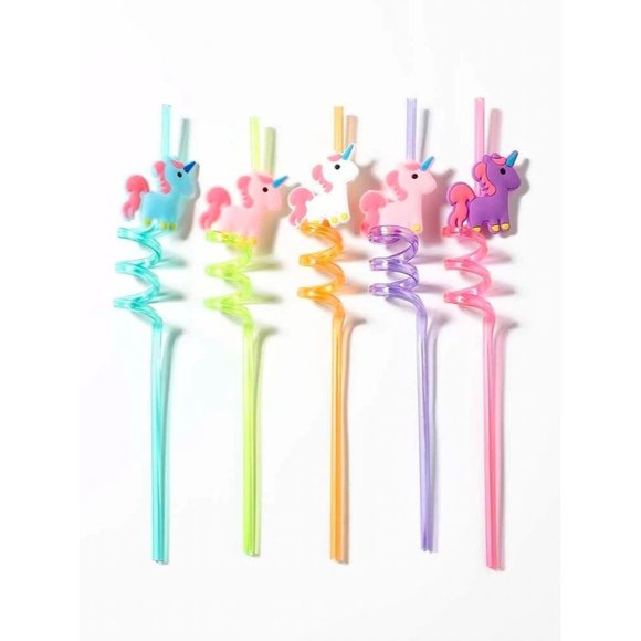 Unicorn Straw 4 Pieces - Picture 2 of 2